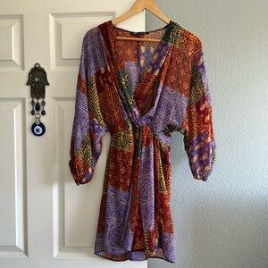 ZARA Patchwork Print Dress. Size XS. New without tags. Never worn. Lined.